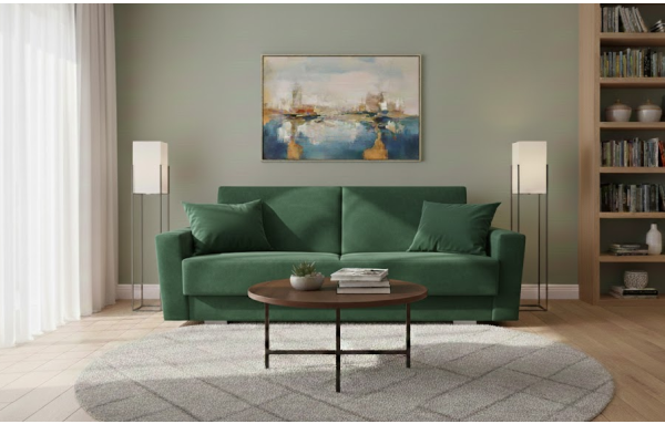 Wersalka Magda II fancy 36 na sprężynach z funkcją spania i pojemnikiem